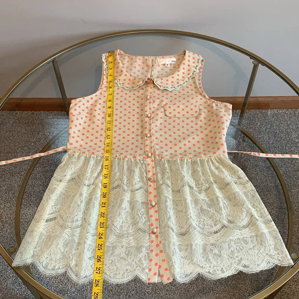 Aniina Sleeveless Polka Top with Peter Pan collar Size M - Picture 12 of 16